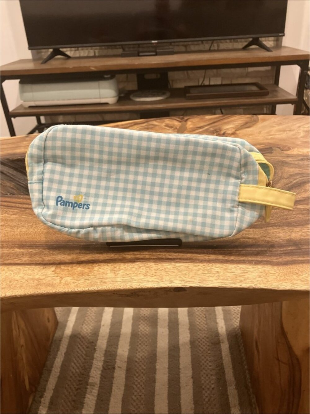 PAMPERS ZIPPER TRAVEL POUCH HOLDS DIAPERS WIPES ZIP UP BAG